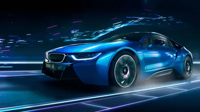 Скачать обои Full Hd Bmw Blue I8 картинки