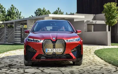 Красный автомобиль BMW IX 2021 дома Обои для рабочего стола 1680x1050 картинки