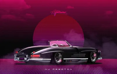Обои Родстер, Mercedes-Benz, Авто, Музыка, Машина, Стиль, Мерседес, Music, 80s, Style, Neon, Illustration, 300SL, Мерседес-Бенц 300SL, 80-х, Synth картинки на рабочий стол, раздел рендеринг - скачать картинки