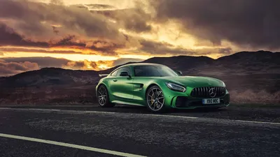 Скачать 4k Mercedes-Benz Green Amg Gt R обои картинки