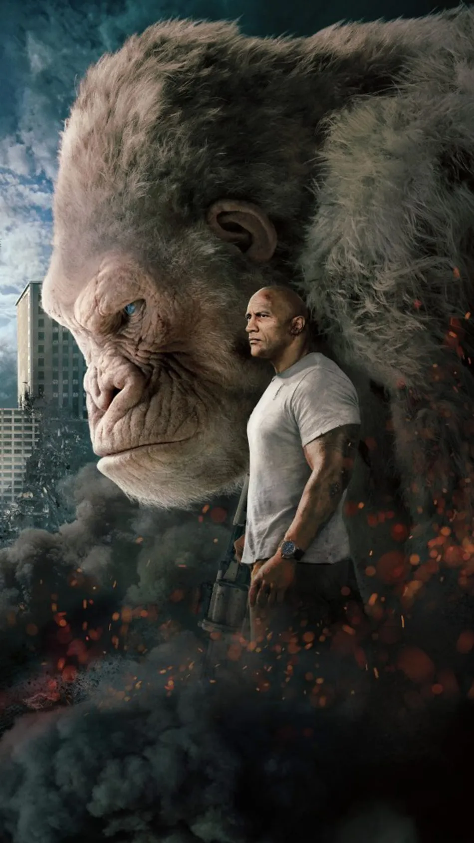 Горилла картинка #3439 - Дуэйн Джонсон и белая горилла в Rampage 4K ...