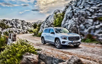 Скачать обои 4k, Mercedes-Benz GLB-class, offroad, 2019 cars, SUVs, HDR, white GLB-class, 2019 Mercedes-Benz GLB-class, german cars, Mercedes для монитора с разрешением 3840x2400. Высококачественные обои HD картинки картинки