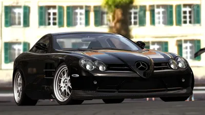 Картинки Мерседес бенц SLR McLaren Черная машина Спереди 2560x1440 картинки