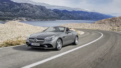 Серебристый Mercedes-Benz SLC 300 2016, вид спереди, фото на рабочий стол - Обои на рабочий стол - #53935 картинки