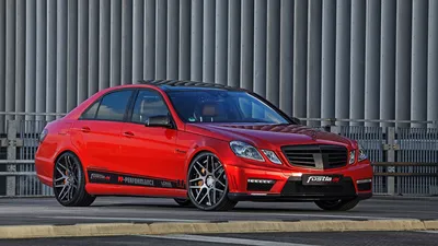 Картинка Мерседес бенц 2015 Fostla E 63 AMG W212 красная Сбоку 2560x1440 картинки