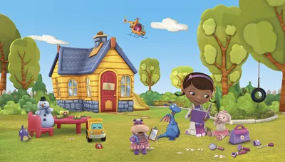 JL1301M - WALT DISNEY KIDS II DOC MCSTUFFINS MURAL - Indoorwallpaper.com картинки