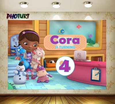 Photurt Custom Doc Mcstuffins фон для фотосъемки детский день рождения фото фон игрушка медсестры баннер виниловые студии реквизит-фоны картинки