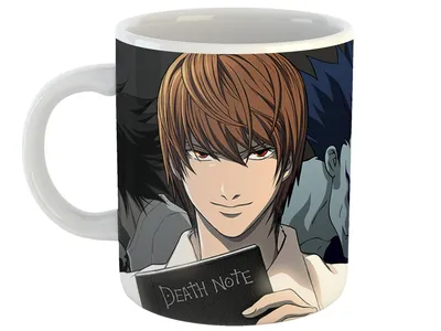 КУБЕК с надписью DEATH NOTE Desu Noto Kira L 24H - 6865631956 - официальный архив Allegro картинки