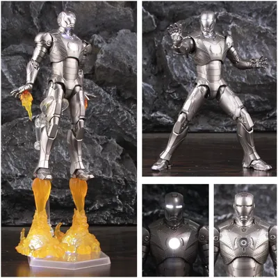 LED Light Classic Marvel Iron Man MK2 Mark II 7\" Movie Action Figure  Ironman Mark 2 Tony Stark Legends ZD Toys Doll Model|Action Figures картинки