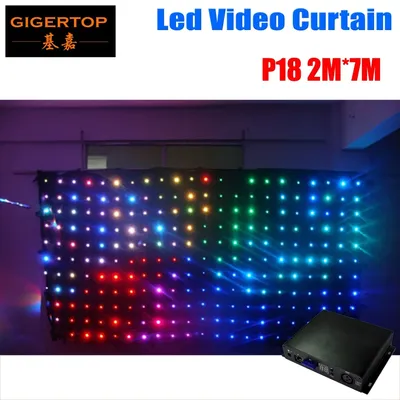 P18 2mx7m / 7mx2m Led Vision Curtain Digital Rgb Display Cloth Video/movie  Wide 7 Meter/height 2 Meter Stage Dj Event Backdrop - Stage Lighting Effect  - AliExpress картинки