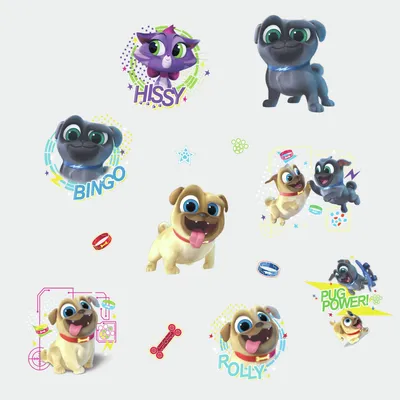 Наклейки на стены RoomMates Puppy Dog Pals Peel and Stick 18,45 x 15,7 дюймов - Walmart.com картинки