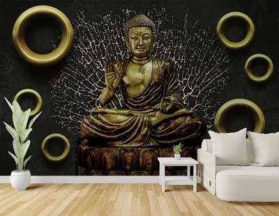 Обои для стен Gautam Buddha с отделкой под медь – Myindianthings картинки