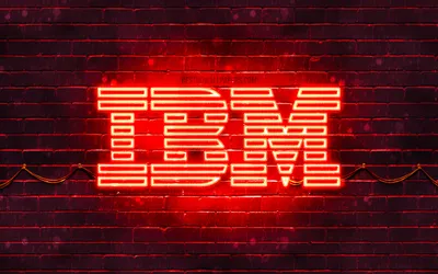 Скачать обои IBM red logo, 4k, red brickwall, IBM logo, brands, IBM neon logo, IBM для монитора с разрешением 3840x2400. Высококачественные обои HD картинки картинки