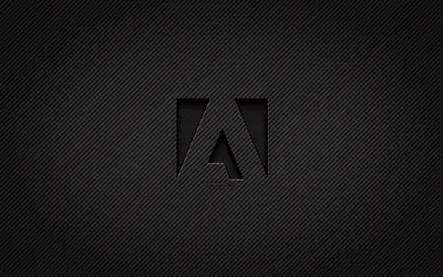 Скачать обои Adobe carbon logo, 4k, grunge art, carbon background, creative, Adobe black logo, brands, Adobe logo, Adobe для монитора с разрешением 3840x2400. Высококачественные обои HD картинки картинки