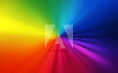 Скачать обои Adobe logo, 4k, vortex, rainbow backgrounds, creative, artwork, brands, Adobe для монитора с разрешением 3840x2400. Высококачественные обои HD картинки картинки