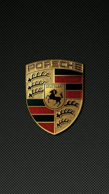 Логотип Porsche с углеродным волокном вокруг него картинки