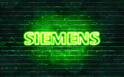 Скачать обои Siemens green logo, 4k, зеленая кирпичная стена, Siemens logo, brands, Siemens neon logo, Siemens для монитора с разрешением 3840x2400. Высококачественные обои HD картинки картинки