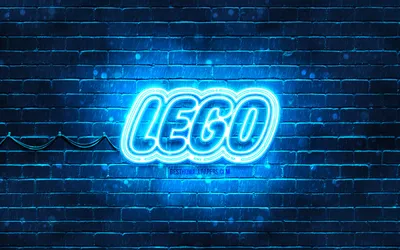 Скачать обои LEGO blue logo, 4k, blue brickwall, LEGO logo, brands, LEGO neon logo, LEGO для монитора с разрешением 3840x2400. Высококачественные обои HD картинки картинки