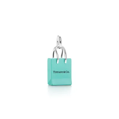 Подвеска на большую сумку Tiffany \u0026 Co.® из стерлингового серебра с эмалированной отделкой. | Тиффани и Ко. картинки