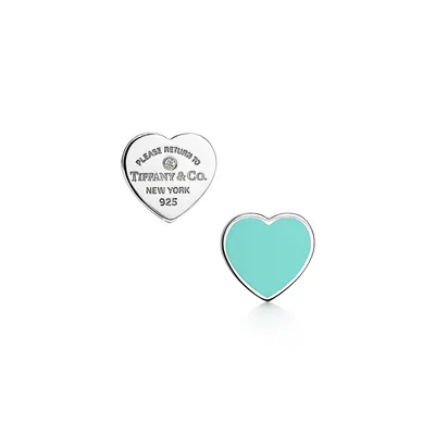 Серьги Return to Tiffany® в серебре с Tiffany Blue® и бриллиантом, мини | Тиффани и Ко. картинки