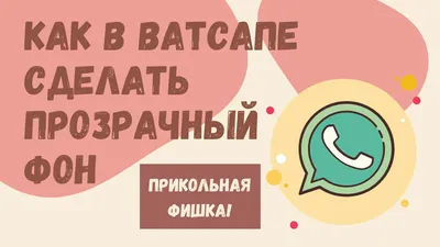 Прикольная фишка! Как в Ватсапе сделать прозрачный фон | ВСЁ ПРО ВАТСАП |  Дзен картинки