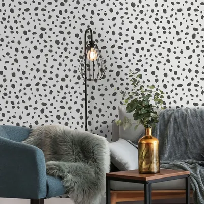 Dalmatian Spot Print Wallpaper Black and White Holden 12940 картинки