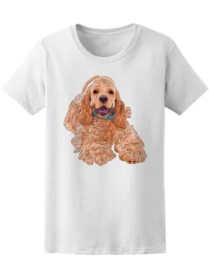 Американский кокер-спаниель Smiling T-Shirt Women - Image by Shutterstock, Female Small - Walmart.com картинки