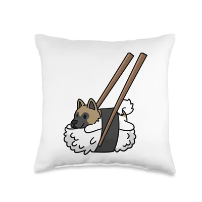 Amazon.com: Funny American Akita Gifts Sushi Akita Dog Throw Pillow, 16x16, многоцветный: дом и кухня картинки