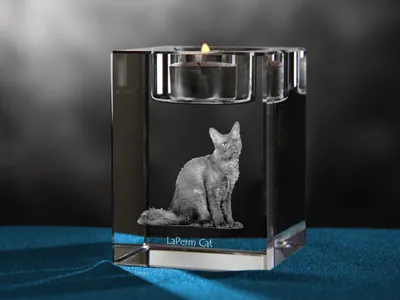 LaPerm Cat, хрустальный подсвечник с кошкой, сувенир, Crystal Animals USA | eBay картинки