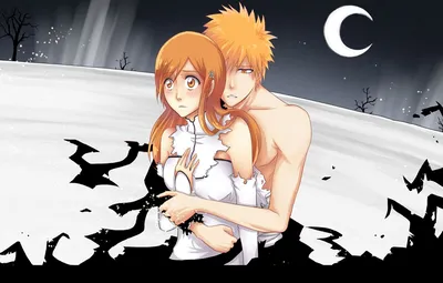 Обои Аниме, Арт, bleach, Inoue orihime, Kurosaki Ichigo картинки на рабочий стол, раздел прочее - скачать картинки