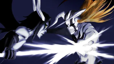 Скачать обои аниме, битва, Bleach, арранкар, ulquiorra, Hollow Ichigo, раздел сэйнэн в разрешении 1920x1080 картинки