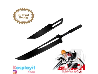 STL-Datei Ichigo 1000 Year Blood War Dual Schwerter Цифровой файл модели 3D - Bleach Cosplay - Ichigo Cosplay - Final War Dual Blades - Shikai Schwerter・3D-Drucker-Vorlage zum herunterladen・Cults картинки