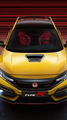 Honda Civic Type R Желтые обои для мобильного телефона 4K Ultra HD картинки