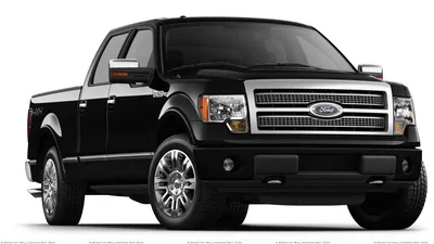 2012 Ford F-150 в черной позе спереди на белом фоне обои картинки