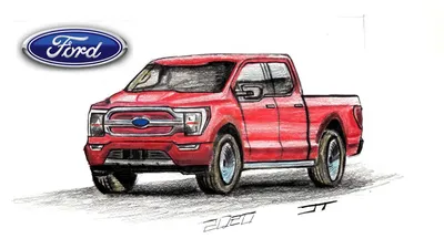 Электрический пикап Ford F-150 2021 года ожил на новом рендере картинки