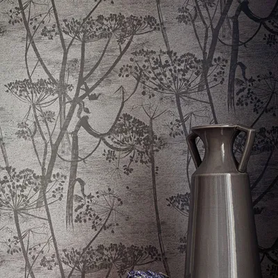 Обои Cow Parsley 8026 by Cole & Son в темно-сером цвете купить онлайн у продавца ковров в Великобритании картинки