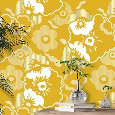 Alice Mustard Wallpaper - Горчичный - By Mini Moderns - AZDPT011 Горчичный картинки