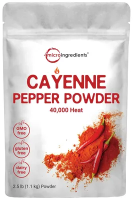 Amazon.com: Micro Ingredients Ground Cayenne Pepper Powder Bulk, 2,5 фунта, 40 000 тепловых единиц, без пряностей и наполнителей, защита сада от дикой природы, без глютена, без ГМО, подходит для веганов: бакалея и еда для гурманов картинки