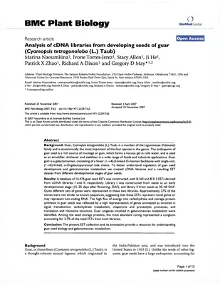Анализ библиотек кДНК из развивающихся семян гуара (Cyamopsis tetragonoloba (L.) Taub) - Цифровая библиотека ЕНТ картинки