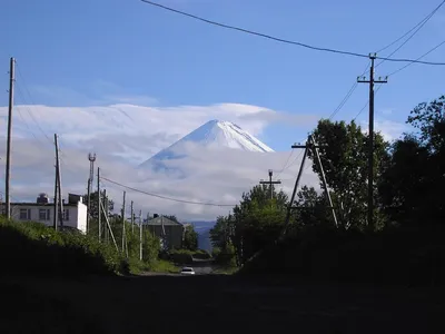 Фото Ключевская сопка, вид из п.Ключи в городе Ключи картинки