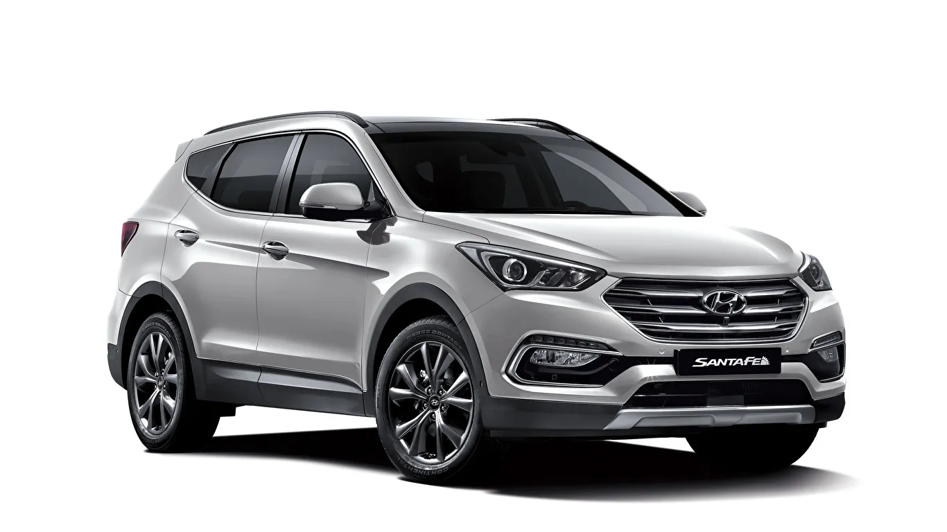 Картинка Hyundai Santa Fe авто Белый фон 1366x768