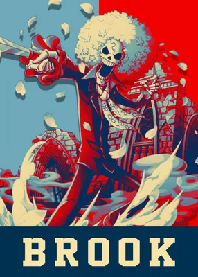 Постер Brook One Piece от Introv Art | Displate | Ван пис, Луффи, Аниме обои картинки