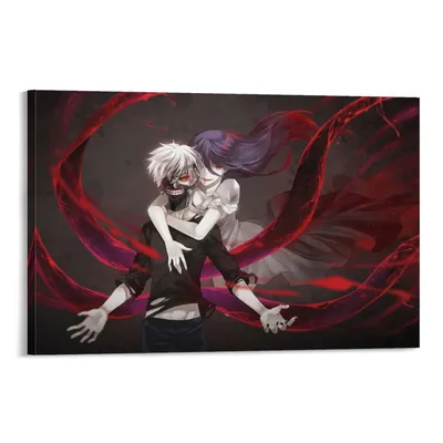 Amazon.com: Fbroceh Tokyo Ghoul Ken Kaneki and Rize Kamishiro Эстетический аниме-постер Холст Арт Плакат и настенная художественная картина Печать Современная семейная спальня Декор Плакаты 12x18 дюймов (30x45 см): Плакаты \ u0026 Prints картинки