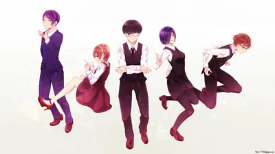 Tokyo Ghoul - Ken Kaneki,Shuu Tsukiyama,Hinami Fueguchi,Touka  Kirishima,Nishiki Nishio HD wallpaper download картинки