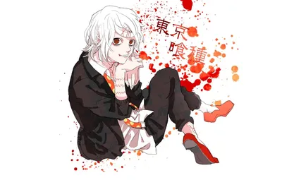 Обои пятна, красные глаза, безумие, шрамы, Tokyo Ghoul, Juuzou Suzuya, Tokyo Monster, адская ухмылка, капли крови, рубленые картинки на рабочий стол, раздел сёнэн - скачать картинки