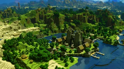 Скачать обои Minecraft пейзаж, Minecraft, Пейзаж в разрешении 1920x1080 на  рабочий стол картинки