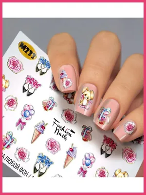 Слайдеры, наклейки, для маникюра и дизайна ногтей, цветы. Fashion Nails  15872240 купить в интернет-магазине Wildberries картинки