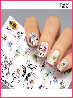 Слайдеры для маникюра, наклейки для дизайна ногтей, цветы. Fashion Nails  15872275 купить в интернет-магазине Wildberries картинки