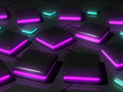 Скачать обои неоновые кубики, neon cubes разрешение 1600x1200 #65963 картинки