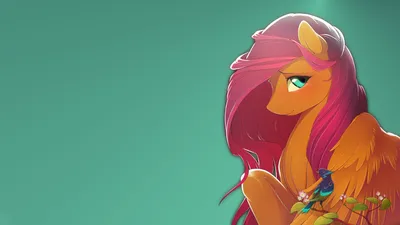 Обои fluttershy, пони, andersen, my little pony, арт на рабочий стол картинки